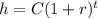 h=C(1+r)^{t}