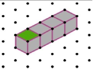 16  the solid in the diagram has a surface area of 18 units2. if a cube is added on the green face,