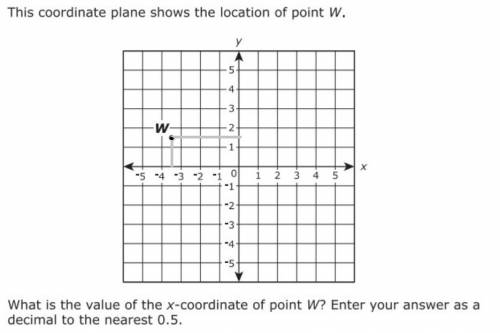 What is the value of x coordinate of point w. enter as a decimal to the nearest 0.5