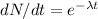 dN/dt= e^{-\lambda t}