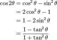 Let θ be an acute angle. if cos2θ + cos2θ = 1, then cosθ =  (sqrt2)/3 (sqrt6)/3 2/3 1