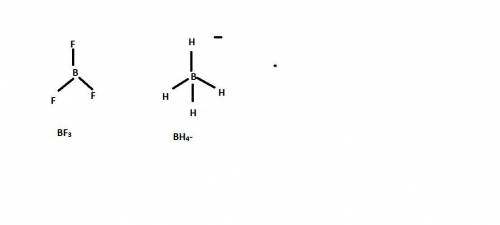 Sodium borohydride, nabh4, and boron trifluoride, bf3, are compounds of boron. what are the shapes a