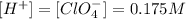 [H^+]=[ClO_4^-]=0.175M