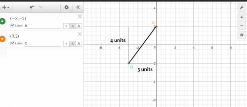 What is the length of segment bc?  a coordinate plane is shown. point b is located at negative 3, ne