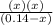 \frac{(x)(x)}{(0.14 - x)}