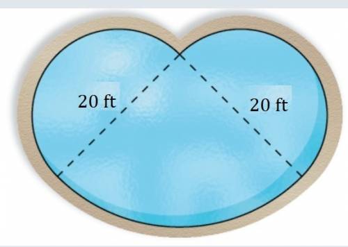 The fountain is made up of two semicircles and a quarter circle. find the perimeter and the area of