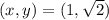 (x,y)=(1,\sqrt2)
