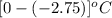 [0 - (-2.75)]^{o}C