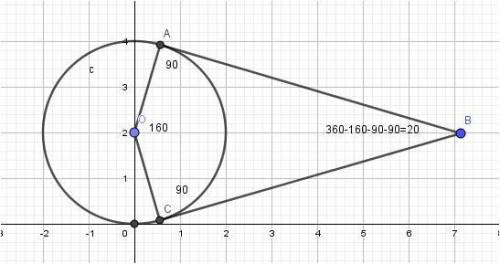 He circle shown below has ab and bc as its tangents:  ab and bc are two tangents to a circle which i