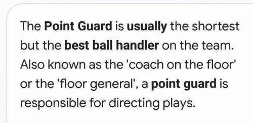 Which player is usually the best ball handler is it small forward is it power forward or is it point