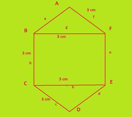 The diagonals bf and ce divide the hexagon abcdef into two equilateral triangles and a square. find