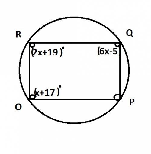 Question 3(multiple choice worth 5 points) (09.02 mc) quadrilateral opqr is inscribed in circle n, a