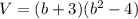 V=(b+3)(b^2-4)