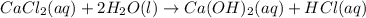 CaCl_{2}(aq) + 2H_{2}O(l) \rightarrow Ca(OH)_{2}(aq) + HCl(aq)