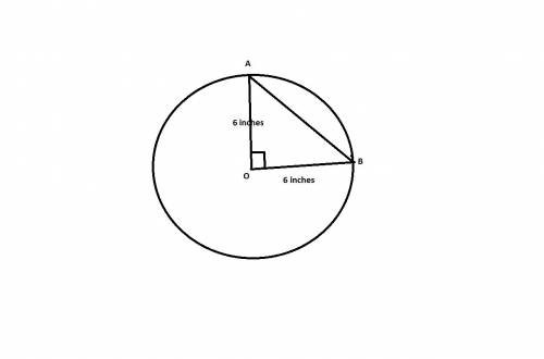 The radius of a sphere is 6 inches. find the length of a chord connecting two perpendicular radii