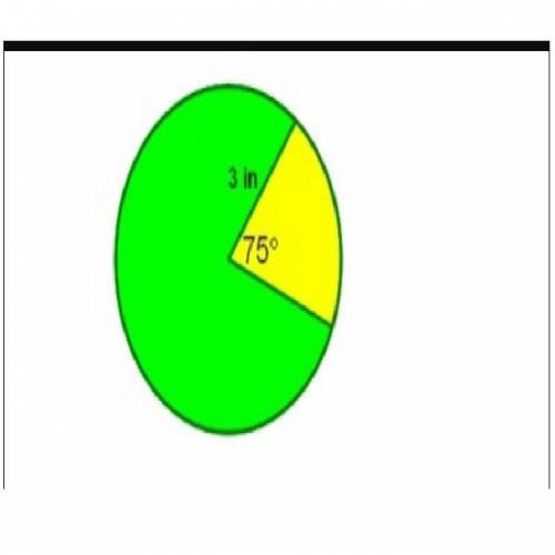 Determine the area of the green sector. a) 5 4 π in2 b) 57 8 π in2 c) 19 4 π in2 d) 19 24 π in2