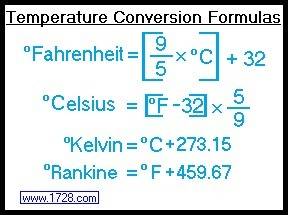 The formula to convert fahrenheit to celsius is c=5/9(f-32). convert 18c to fahrenheit. round to the