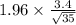 1.96\times \frac{3.4}{\sqrt{35}}