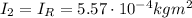 I_2 = I_R = 5.57\cdot 10^{-4}kg m^2