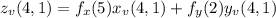 z_v(4,1)=f_x(5)x_v(4,1)+f_y(2)y_v(4,1)