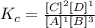 K_{c}=\frac{[C]^2[D]^1}{[A]^1[B]^3}
