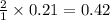 \frac{2}{1}\times 0.21=0.42