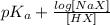 pK_{a} + \frac{log[NaX]}{[HX]}