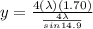 y = \frac{4(\lambda)(1.70)}{\frac{4\lambda}{sin14.9}}