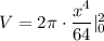 V=2\pi\cdot\dfrac{x^4}{64}|_0^2