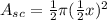 A_{sc}=\frac{1}2\pi (\frac{1}2x)^2