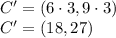 C'=(6\cdot3,9\cdot3)\\&#10;C'=(18,27)