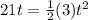 21 t = \frac{1}{2}(3) t^2