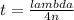 t = \frac{lambda}{4n}