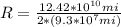 R = \frac{12.42* 10^{10}mi }{2*(9.3* 10^{7}mi)}