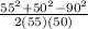 \frac{55^2+50^2-90^2}{2(55)(50)}