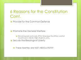Where in t he constitution are the 6 reasons found?