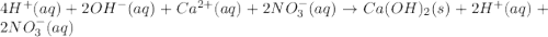 4H^+(aq)+2OH^{-}(aq)+Ca^{2+}(aq)+2NO_3^{-}(aq)\rightarrow Ca(OH)_2(s)+2H^+(aq)+2NO_3^{-}(aq)