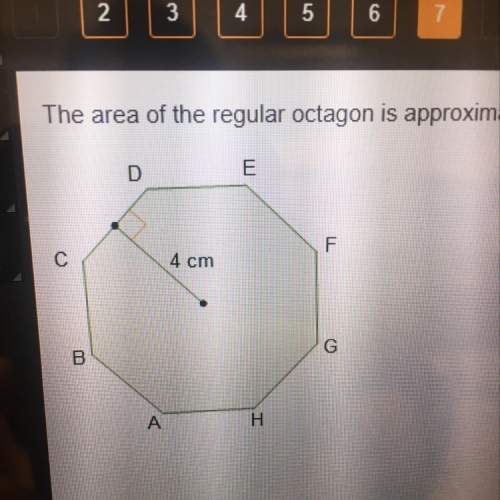 The area of a regular octagon is approximately 54 cm^2. what is the length of line segment ab, round