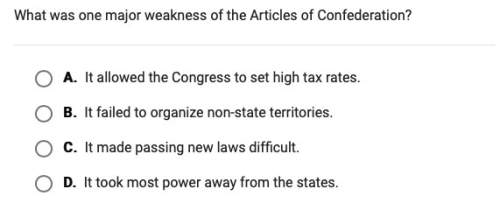 What was one major weakness with the articles of confederation?