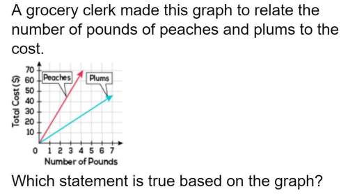 Quickly! a. the quantities form a proportional relationship for both peaches and plums. b. the quan