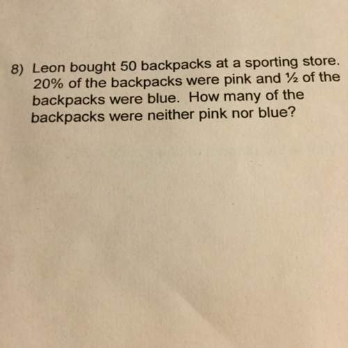Leon bought 50 backpacks at a sporting store. 20% of the backpacks were pink and 1/2 of the backpack