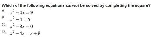 Which of the following equations cannot be solved by completing the square?