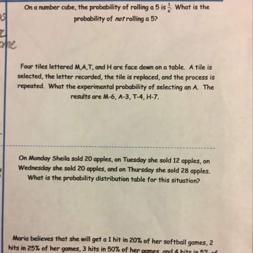 On number cube, the probability of rolling a 5 is 1/6 what is the probability of not rolling a 5? t