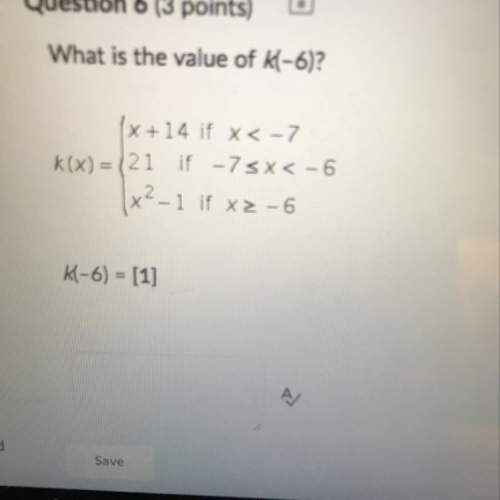 Need asap! what is the value of k(-6)?