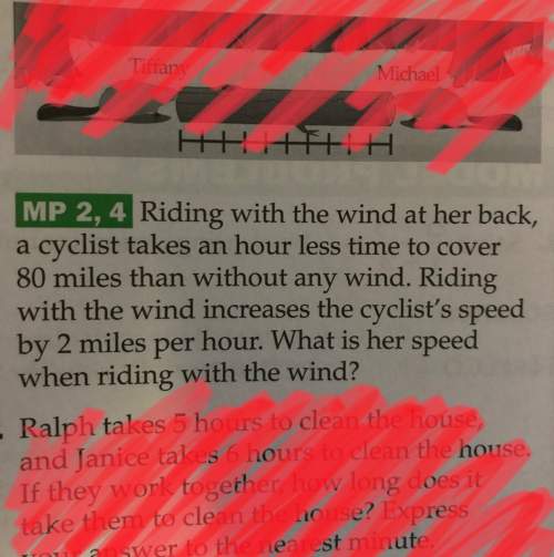 Riding with the wind at her back, a cyclist takes an hour less time to cover 80 miles than without a