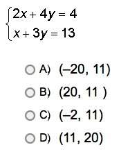 10. which of the following ordered pairs is a solution of the given system of linear equations answ