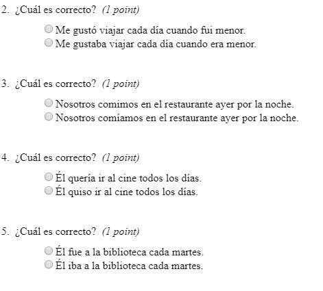 Cual es correcto? explain why the wrong answer isn't correct! !