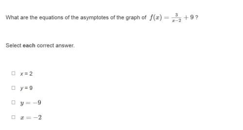 Correct answers only ! what are the equations of the asymptotes of the graph? select each correct