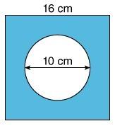 Asquare picture frame has a round circle cut out to show the picture. what is the area of the pictur
