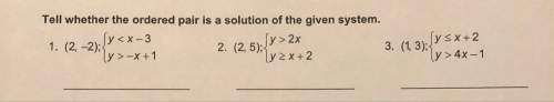 Tell whatever the ordered pair is a solution of the given system.